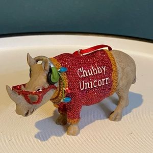 Kurt Adler Rhino “Chubby Unicorn” Christmas Ornament